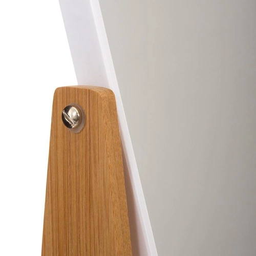 Lustro stojące Natureo prostokątne do toaletki boho bambusowe białe do makijażu