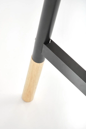 Velo czarny loftowy wieszak stojący do przedpokoju metalowo-drewniany na kurtki Intesi