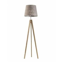 Lampa podłogowa ARUBA abażur szary melanż stelaż dębowy