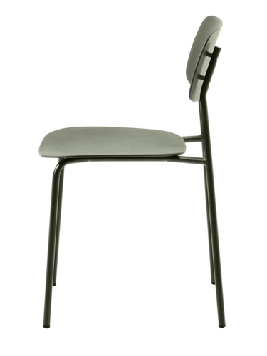 Krzesło do jadalni Kirkland oliwkowe nowoczesne z tworzywa