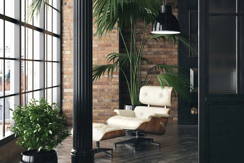 Fotel wypoczynkowy Vip skórzany biały obrotowy nowoczesny do salonu inspirowany Lounge Chair