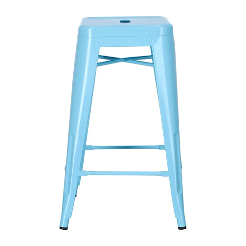 Hoker Paris 66 cm niebieski metalowy industrialny bez oparcia do wyspy kuchennej D2.DESIGN