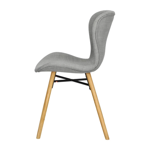 Krzesło tapicerowane Batilda Actona szare do jadalni nowoczesne z drewnianymi nogami