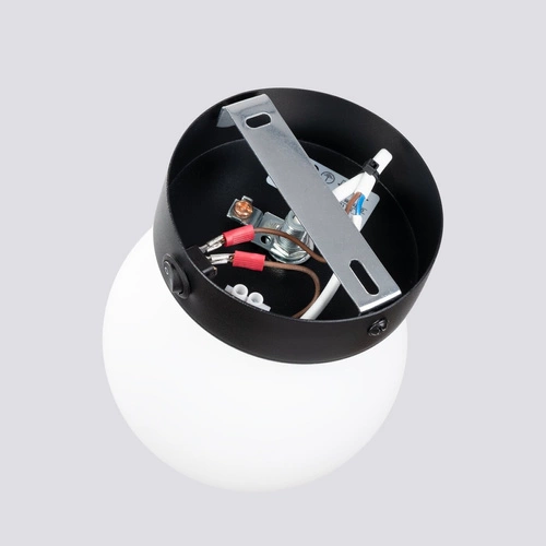 Nowoczesny kinkiet ścienny YOLI 1 czarny SOLLUX LIGHTING kula do sypialni i salonu 14 cm