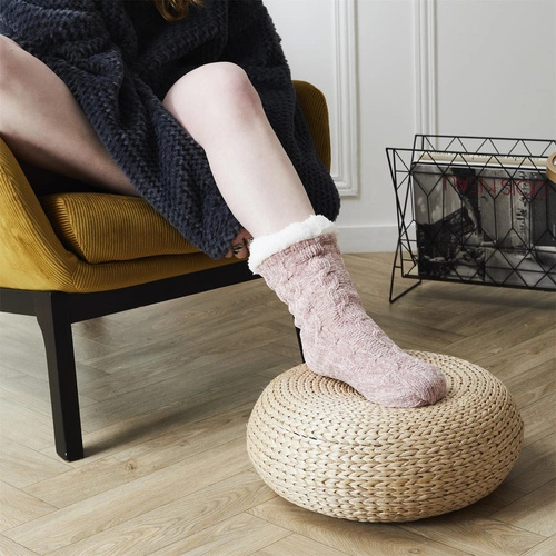 Skarpetki ocieplane Chenille Intesi szare damskie i męskie ciepłe do domu na zimę 36-41