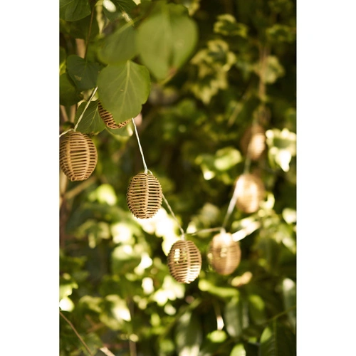 Girlanda ogrodowa LED Carlisle boho IP44 polirattan naturalna/czarna 1,8 m