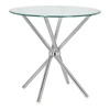 Stół okrągły szklany Ufo 90 cm transparentny nowoczesny do jadalni i salonu chrom Intesi