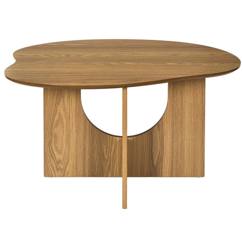 Stolik kawowy owalny Calypso nowoczesny drewniany japandi do salonu Intesi 80x60 cm