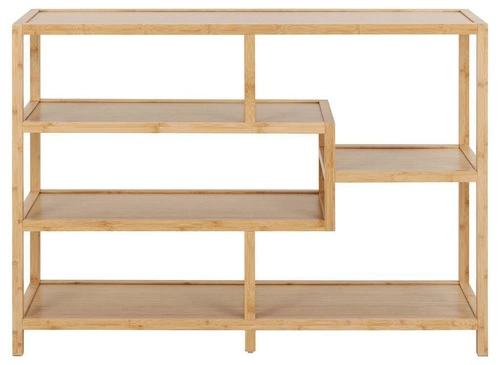 Regał na książki bambusowy Moso niski Actona 114 cm do salonu styl skandynawski naturalny
