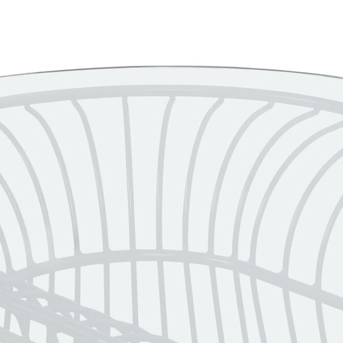 Stolik kawowy Ombra owalny szklany na metalowej czarnej podstawie loftowy do salonu Intesi