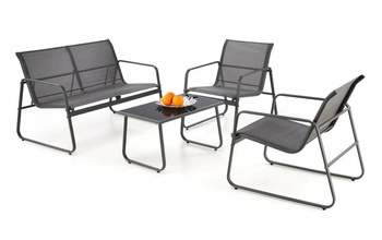 Zestaw ogrodowy Margate (sofa + 2x fotel + ława) ciemny popiel