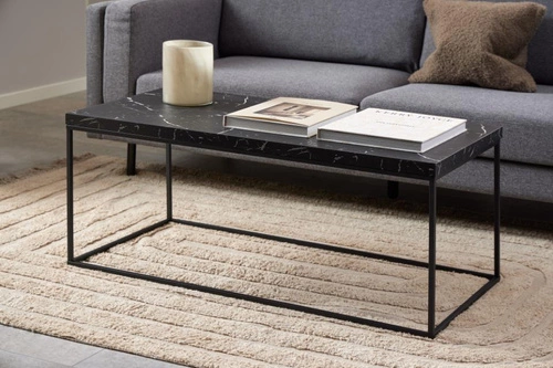 Stolik kawowy Barossa 110x55 cm prostokątny czarny marmur nowoczesny do salonu Actona