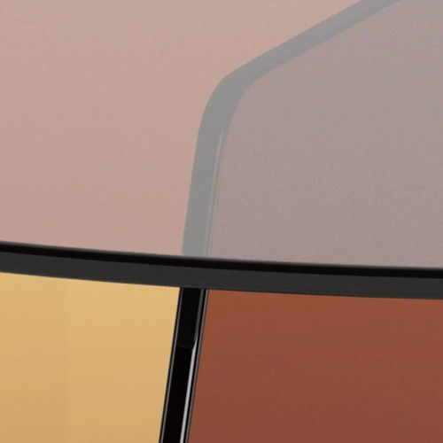 Stolik kawowy Samos okrągły szklany brązowy 80 cm do salonu