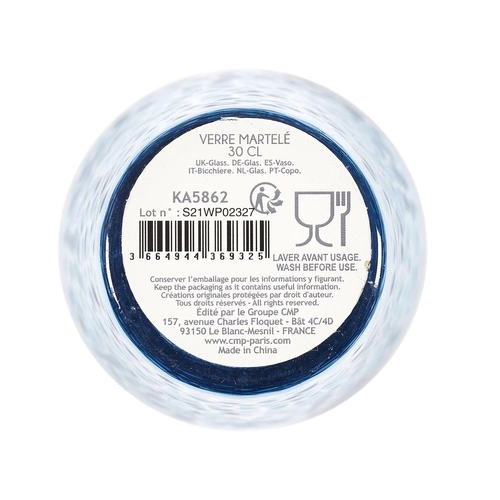 Szklanka Zekrit niebieska 300 ml do napoju z ozdobnego szkła idealna na letnie lemoniady