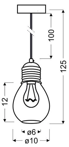 Lampa wisząca Gliva 1x60W E27 chrom (bez  żarówek)