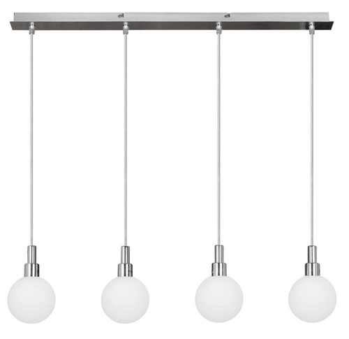 Lampa wisząca Maldus chromowy 4x40W G9  klosz biały