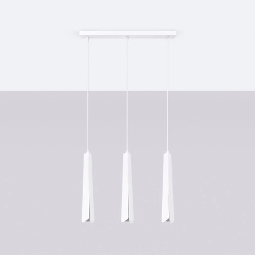 Lampa wisząca PRYSM 3L biała skandynawska 3-punktowa do salonu, jadalni lub nad wyspę