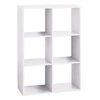 Regał na książki Kali biały nowoczesny 6 półek do salonu i biura modułowy MDF