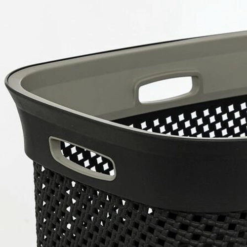 Kosz na pranie 45l szary ciemny Purl 5five simply smart do łazienki nowoczesny plastikowy