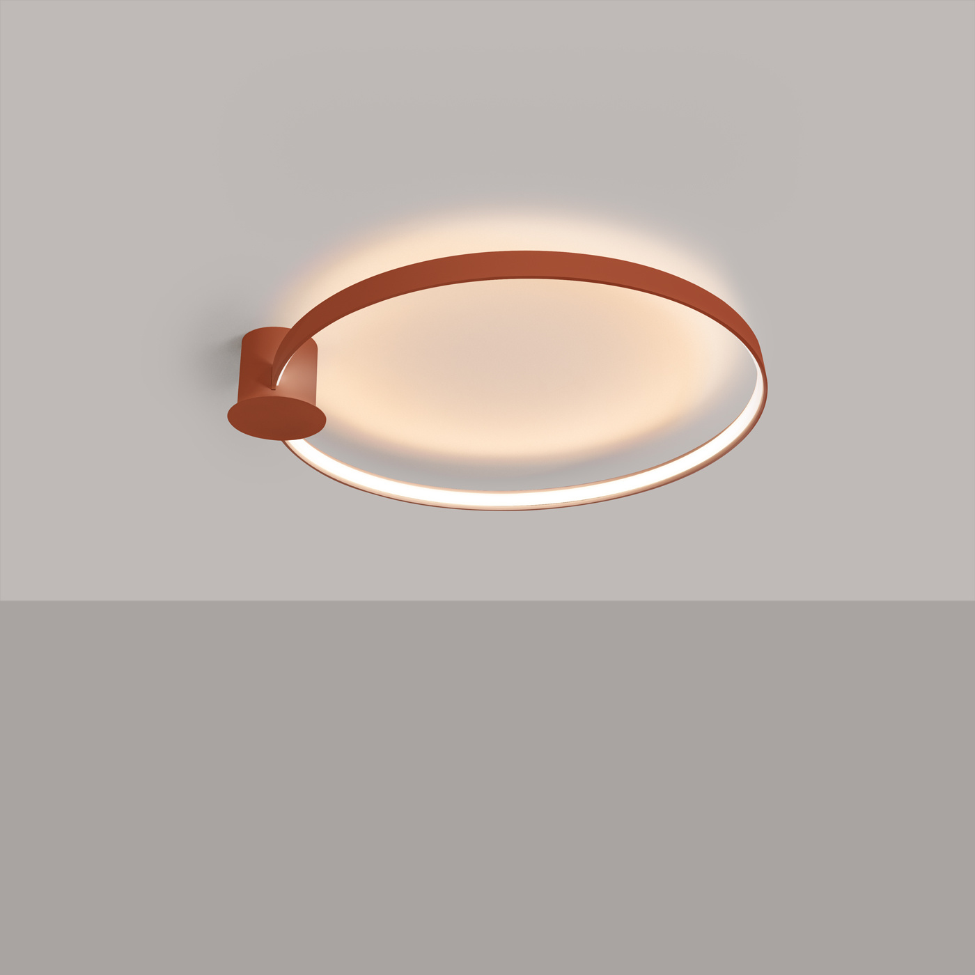 Plafon sufitowy LED RIO 78 czerwony nowoczesny okrągły do salonu kuchni sypialni Thoro