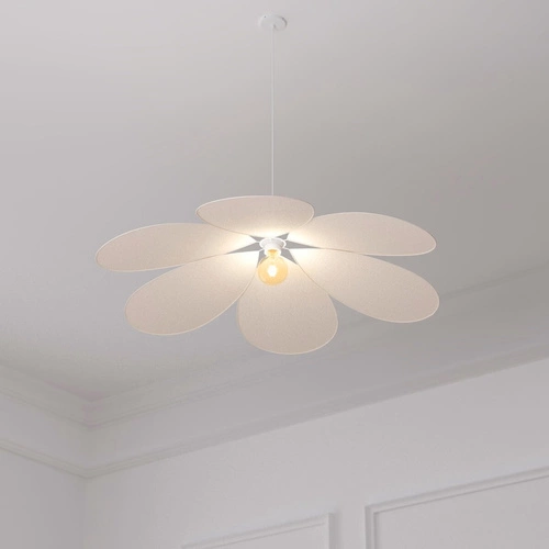 Lampa wisząca Naya beżowa z bawełny i stali 72 cm do salonu i jadalni Atmosphera