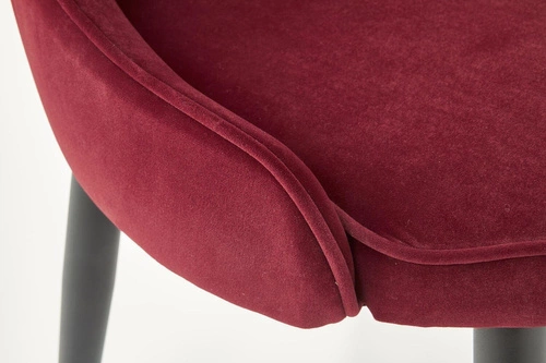 Krzesło tapicerowane Baron bordowe do jadalni i salonu glamour na czarnych nogach Intesi