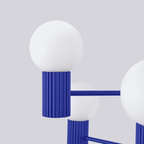 Żyrandol nowoczesny HALO 6 ultramaryna lampa sufitowa do salonu i jadalni