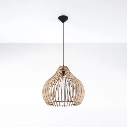 Lampa wisząca drewniana Aprilla nowoczesna do salonu i jadalni 40 cm Sollux