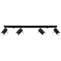 Plafon sufitowy Ring 4L czarny nowoczesny metalowy do salonu kuchni i sypialni Sollux