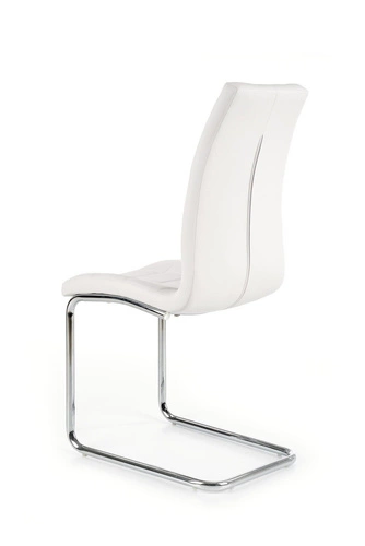 Krzesło do jadalni Dakota Intesi białe tapicerowane ekoskóra na płozach nowoczesne