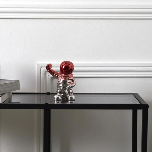 Figurka dekoracyjna ceramiczna Astronauta czerwony Intesi nowoczesna do salonu na prezent