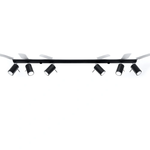 Plafon sufitowy RING 6L czarny nowoczesny loftowy metalowy do salonu i kuchni Sollux