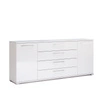 Komoda Flory 190 cm biała połysk nowoczesna z szufladami do salonu Intesi