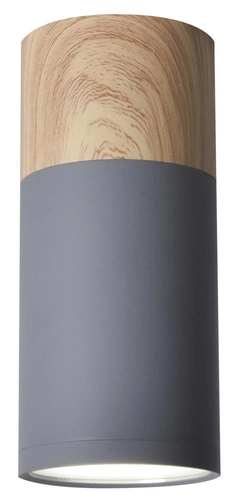 Lampa sufitowa Tuba 1x15W GU10 6,8/15  szary+drewno