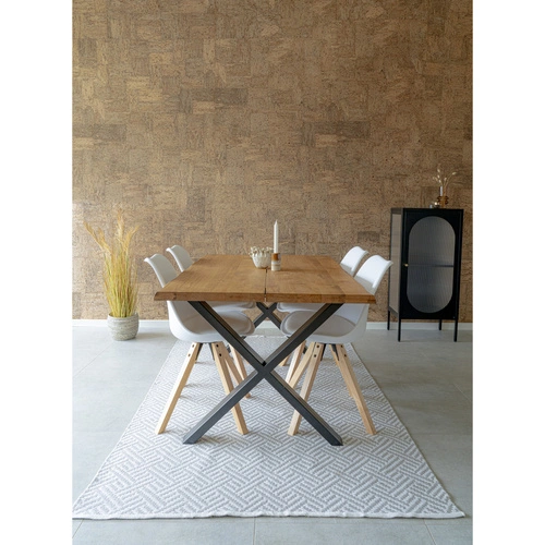 Stół do jadalni Toulon 95x200 dębowy loftowy z czarnymi nogami