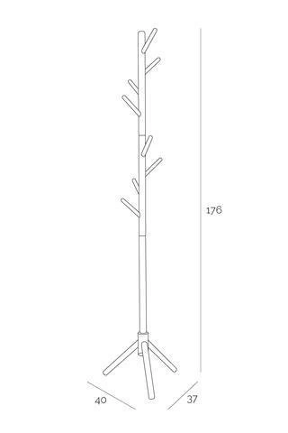 Nowoczesny wieszak stojący do przedpokoju Madura czarny z drewna bukowego Intesi