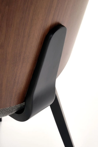 Krzesło Mireyla tapicerowane drewniane do jadalni nowoczesne orzech popielaty Intesi