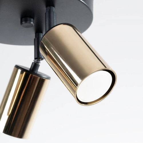 Plafon sufitowy WINX 3P czarny złoty nowoczesny do salonu i sypialni Sollux Lighting