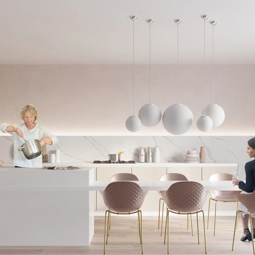 Lampa wisząca kula UGO 40 chrom nowoczesna szklana do salonu i nad stół Sollux