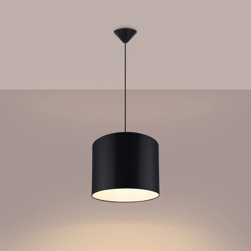 Lampa wisząca czarna NOVA 30 minimalistyczna z tkaniny do salonu regulowana wysokość