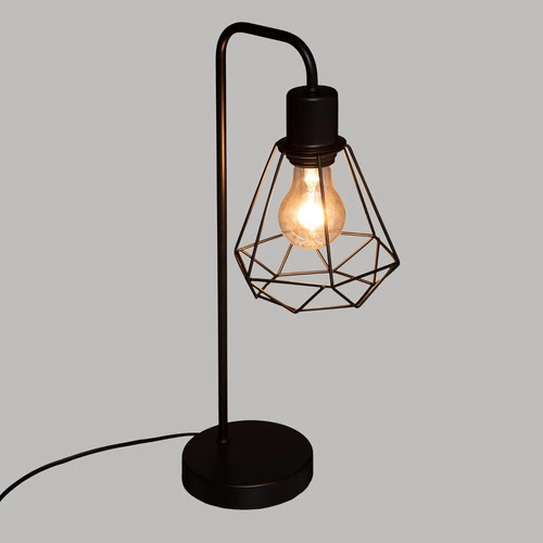 Lampka nocna Flave czarna metalowa industrialna do sypialni i salonu Atmosphera 46 cm