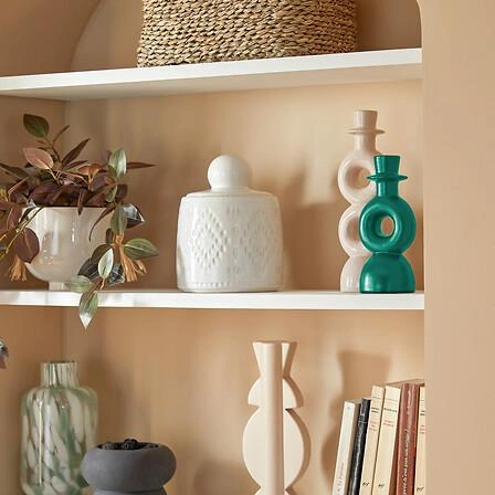 Zestaw 2 świeczników Mala beżowy/zielony