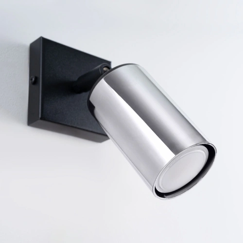 Nowoczesny kinkiet ścienny WINX czarny chrom regulowany metalowy do salonu i sypialni SOLLUX