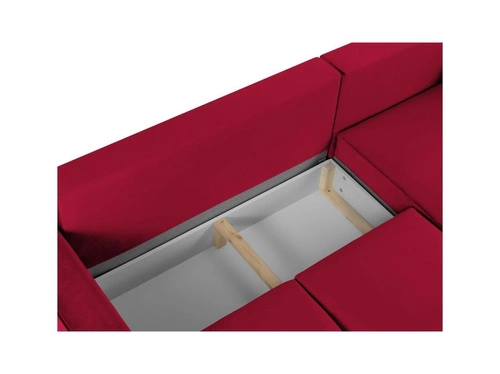 Narożnik z funkcją spania Leona Red Velvet Prawostronna kolor nóg złoty