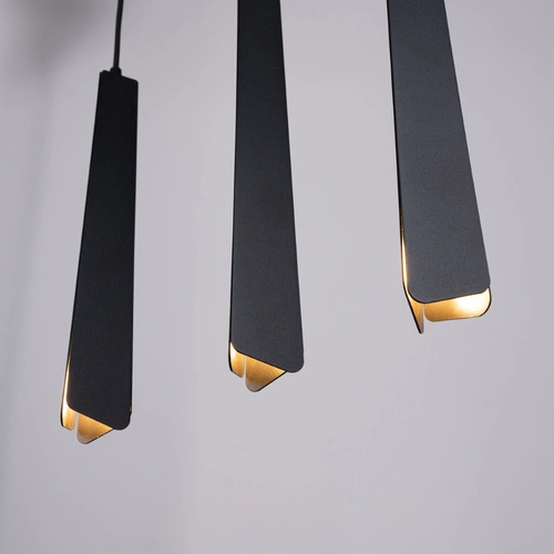 Lampa wisząca PRYSM 3L czarna skandynawska 3-punktowa do salonu, nad stół lub wyspę