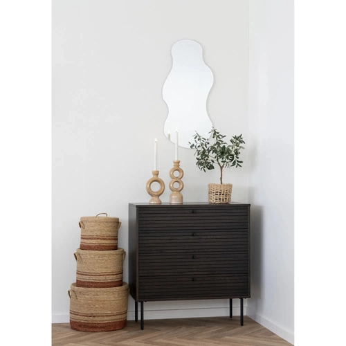 Intesi brązowy wazon ceramiczny boho dekoracyjny na kwiaty do salonu 30,5 cm