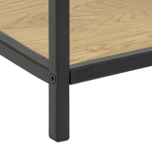 Szafka nocna czarna z szufladą 42 cm Seaford Actona industrialna drewniana do sypialni