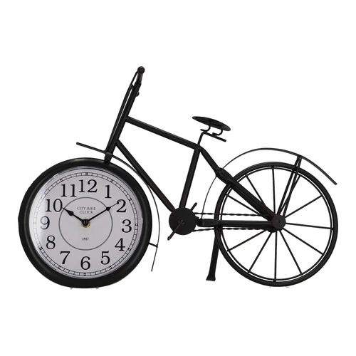 Zegar stojący retro rower Dimitri czarny cichy mechanizm do salonu lub sypialni Atmosphera