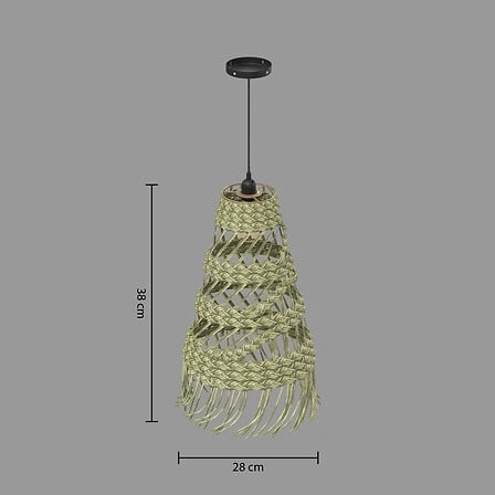 Lampa wisząca Rahys boho ze słomy naturalna do salonu i jadalni Atmosphera 48 cm