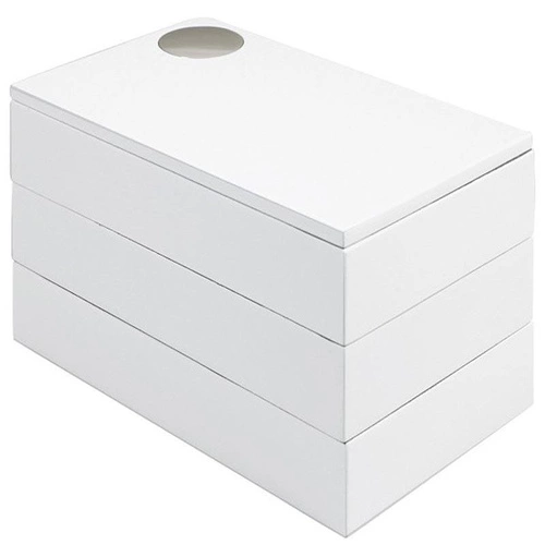 Organizer na biżuterię do szuflady Umbra Spindle biały z 3 szufladkami obrotowy